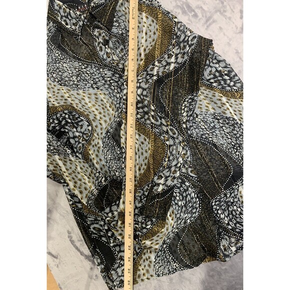 MARIA GABRIELLE  SZ  L  Black Gold Sheer Blouse Fairy Goth Forrest Fairy Grunge - Picture 6 of 9